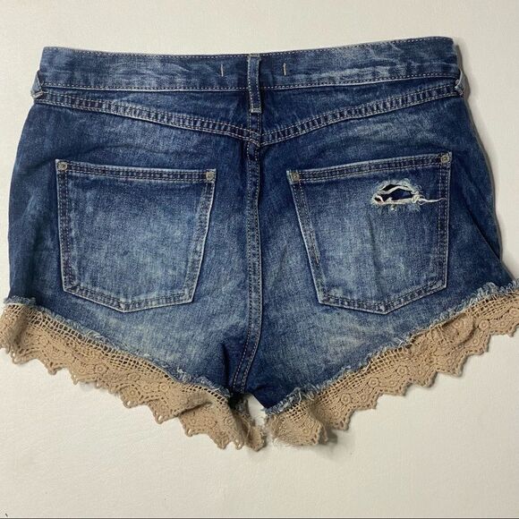 Free People | Factory Distressed High Rise Denim Shorts - Picture 3 of 3